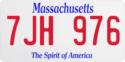 MA license plate 7JH976