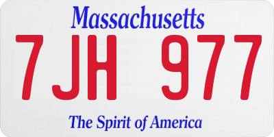MA license plate 7JH977