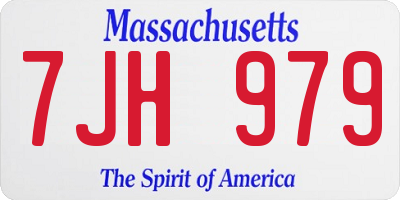 MA license plate 7JH979