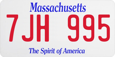 MA license plate 7JH995