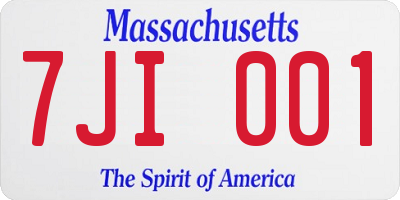 MA license plate 7JI001