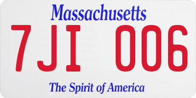 MA license plate 7JI006