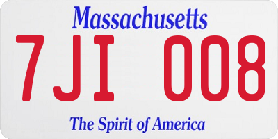 MA license plate 7JI008