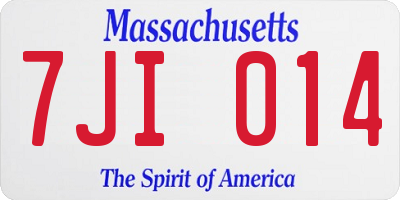 MA license plate 7JI014