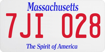 MA license plate 7JI028