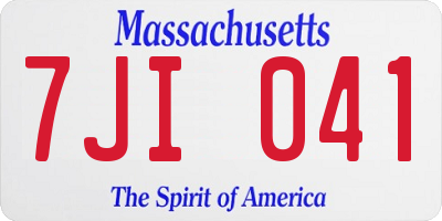 MA license plate 7JI041