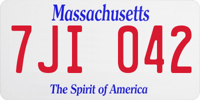 MA license plate 7JI042