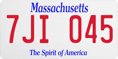 MA license plate 7JI045