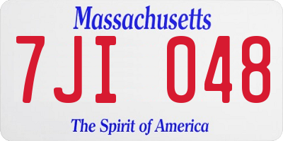 MA license plate 7JI048