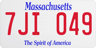 MA license plate 7JI049
