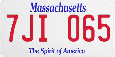 MA license plate 7JI065