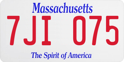 MA license plate 7JI075