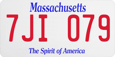 MA license plate 7JI079