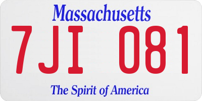 MA license plate 7JI081
