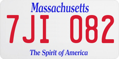 MA license plate 7JI082