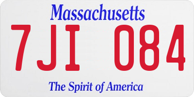 MA license plate 7JI084