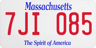 MA license plate 7JI085