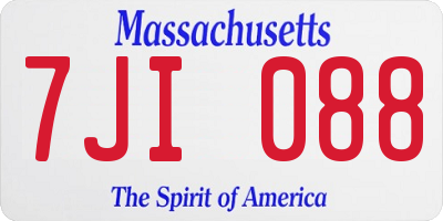 MA license plate 7JI088