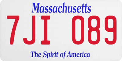 MA license plate 7JI089