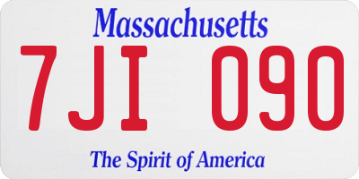MA license plate 7JI090