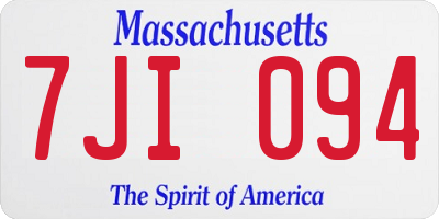 MA license plate 7JI094