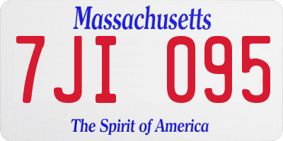 MA license plate 7JI095