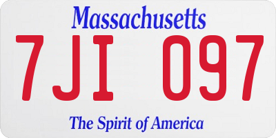 MA license plate 7JI097