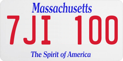 MA license plate 7JI100