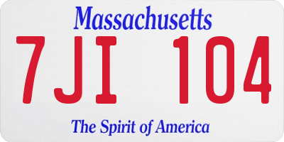 MA license plate 7JI104