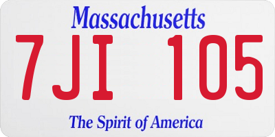 MA license plate 7JI105