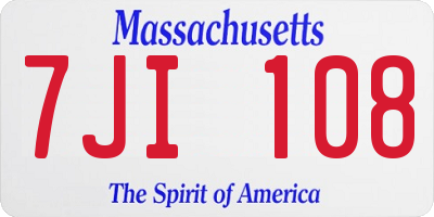 MA license plate 7JI108