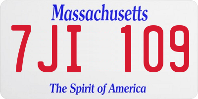 MA license plate 7JI109