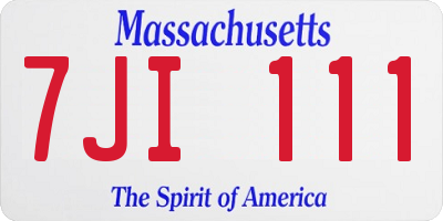 MA license plate 7JI111