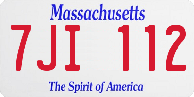 MA license plate 7JI112