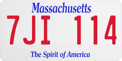MA license plate 7JI114
