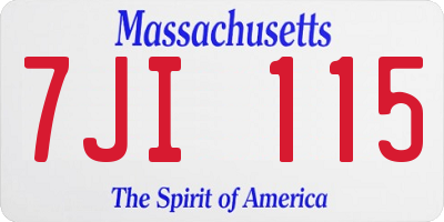 MA license plate 7JI115