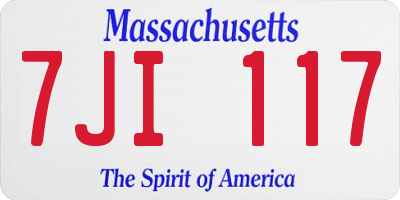 MA license plate 7JI117