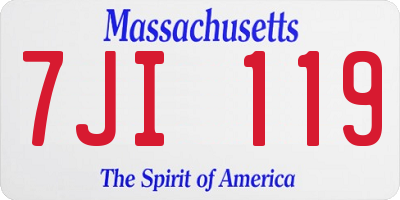 MA license plate 7JI119