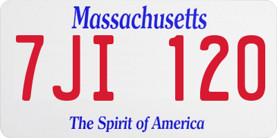 MA license plate 7JI120