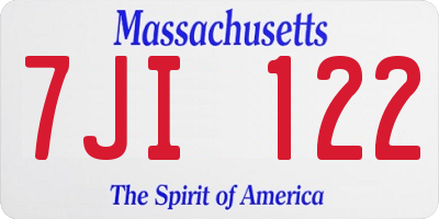 MA license plate 7JI122