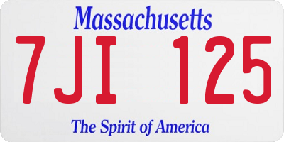 MA license plate 7JI125