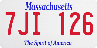MA license plate 7JI126
