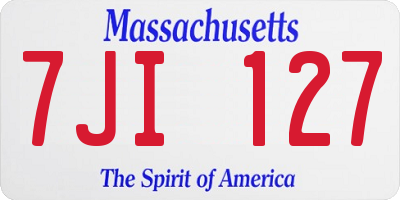 MA license plate 7JI127