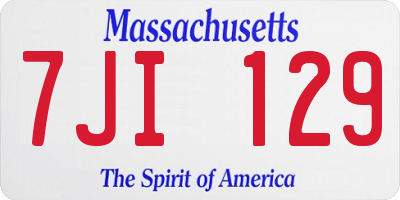 MA license plate 7JI129
