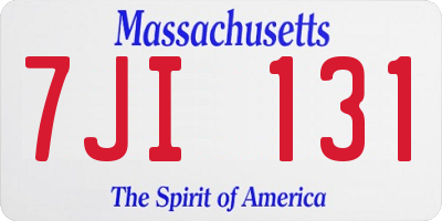 MA license plate 7JI131