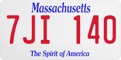 MA license plate 7JI140