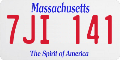 MA license plate 7JI141