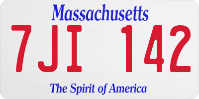 MA license plate 7JI142
