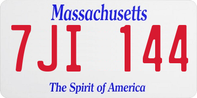 MA license plate 7JI144