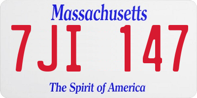MA license plate 7JI147